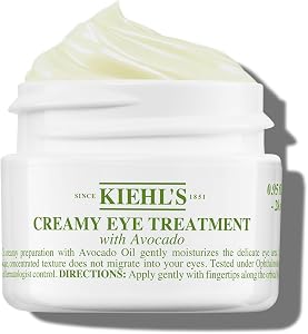 Kiehl's Avocado Eye Treatment, Under Eye Cream for Puffiness and Dark Circles, with Caffei