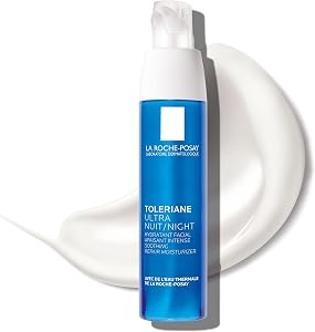 La Roche-Posay Toleriane Dermallergo Night Cream for Face, Intense Soothing Moisturizer wi