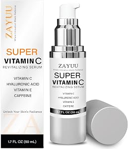 Super Vitamin C Face Serum for Mature Skin: Hydrating Brightening Formula - Vitamin C, Hya