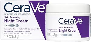 CeraVe Skin Renewing Night Cream, Peptide Complex, Hyaluronic Acid & Ceramide Moisturizer