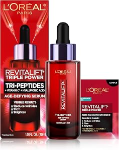 L'Oreal Paris Revitalift Face Serum with Tri-Peptides, Vitamin C & Hyaluronic Acid, Anti A