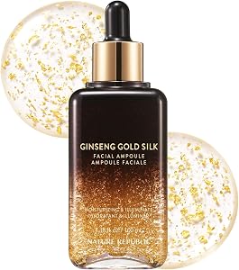Nature Republic Ginseng Gold Silk Facial Ampoule, Hydrating Glow moisturizer for face, Nia