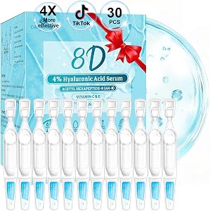 4% Hyaluronic Acid Serum for Face, 8D Hyaluronic Acid Ultra Hydrating Anti-Aging Serum wit